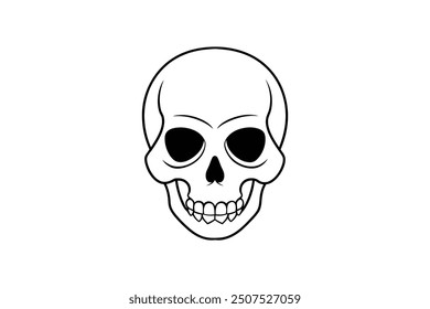 skull vector silhouette line art illustration