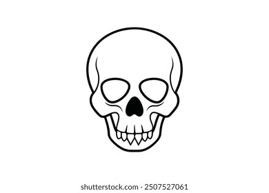 skull vector silhouette line art illustration