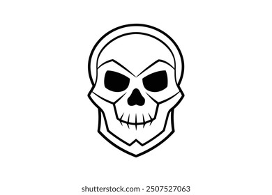 skull vector silhouette line art illustration