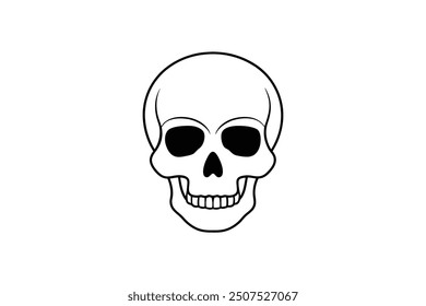 skull vector silhouette line art illustration