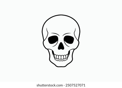 skull vector silhouette line art illustration