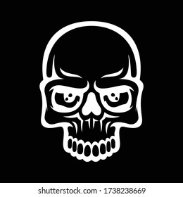 skull vector silhouette only with maxilla