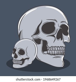 skull vector and skeleton vector