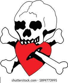 skull vector tattoo old school