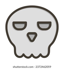 Skull Vector Thick Line Filled Colors Icon For Personal And Commercial Use.

