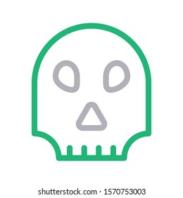 skull vector thin line icon 
