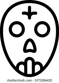 skull vector thin line icon