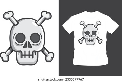 skull vector t-shirt design editable template 