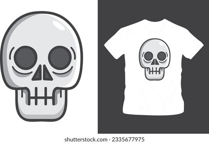 skull vector t-shirt design editable template 