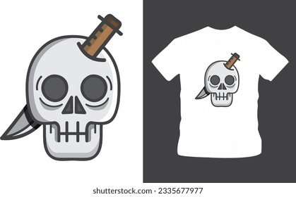 skull vector t-shirt design editable template 