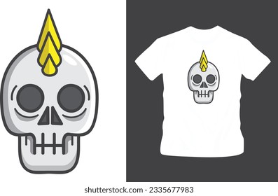 skull vector t-shirt design editable template 