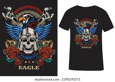Skull vector t-shirt design template