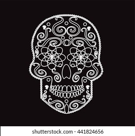Skull vector white 