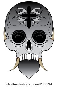 Skull vector.Hand drawing and graphic design for vector.