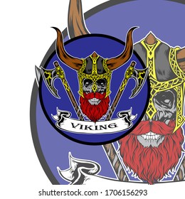 the skull  viking design illustration