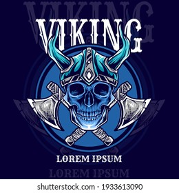 skull viking head illustration for your merchandise or business