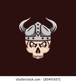 Skull Viking Hipster Illustration Vector Logo