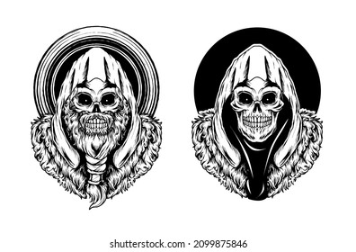 skull viking Illustration premium vector, perfect for t shirt