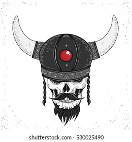Skull Viking. Vector Illustration