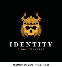 Skull Viking Vector Logo Design