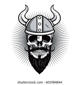 Skull of Viking Warrior Vector Illustration