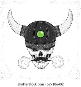 Skull of Viking.Vector Illustration