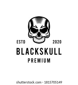 Skull Vintage illustration logo Design