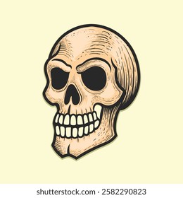 Skull vintage one side view