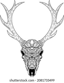 Skull vintage ornament with premium quality stock vector