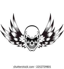 Skull vintage style. Vector illustration.