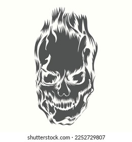 Skull vintage style. Vector illustration.