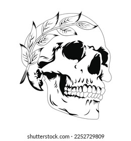 Skull vintage style. Vector illustration.