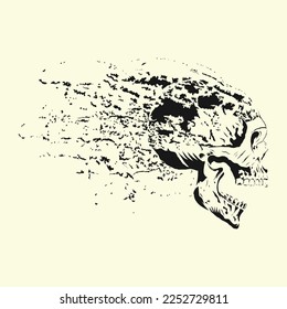Skull vintage style. Vector illustration.