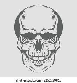 Skull vintage style. Vector illustration.