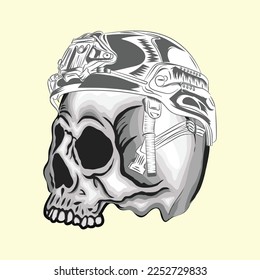 Skull vintage style. Vector illustration.