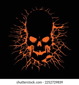 Skull vintage style. Vector illustration.