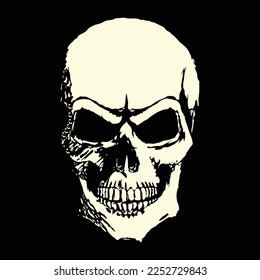 Skull vintage style. Vector illustration.