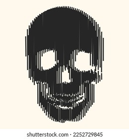 Skull vintage style. Vector illustration.