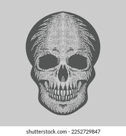 Skull vintage style. Vector illustration.