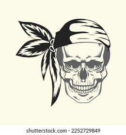 Skull vintage style. Vector illustration.