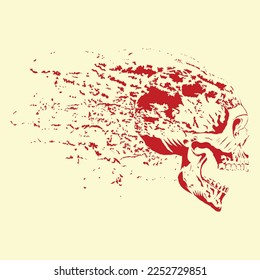 Skull vintage style. Vector illustration.