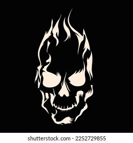 Skull vintage style. Vector illustration.