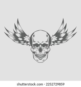 Skull vintage style. Vector illustration.