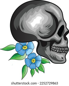 Skull vintage style. Vector illustration.