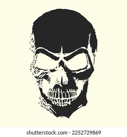 Skull vintage style. Vector illustration.
