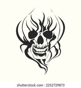 Skull vintage style. Vector illustration.
