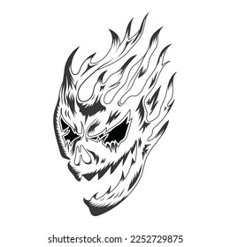 Skull vintage style. Vector illustration.