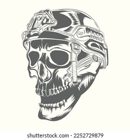 Skull vintage style. Vector illustration.