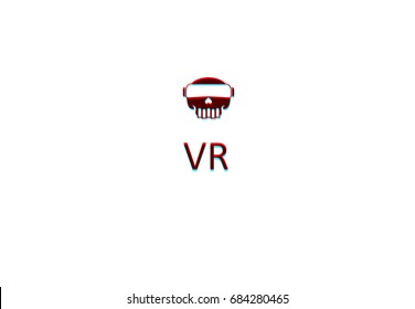 Skull in Virtual reality glasses
