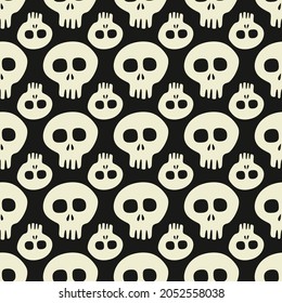 Papel de la pared del cráneo. El vector repetía el patrón con el cráneo gracioso.